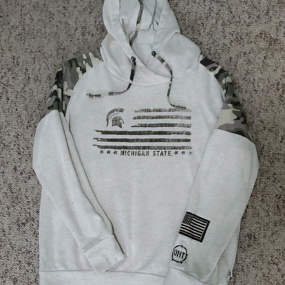Michigan State Gray Camo Women's Hoodie